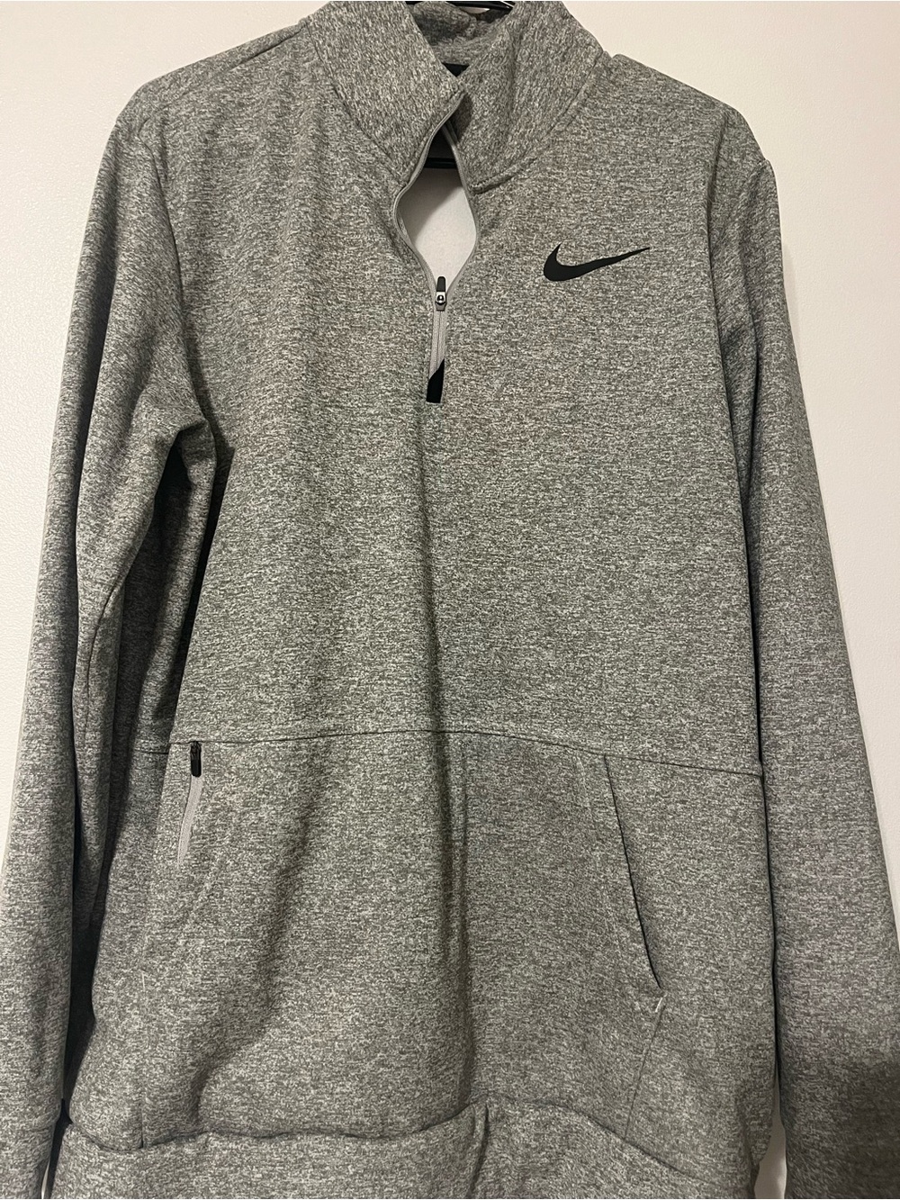 Nike Men's Heather Gray Quarter-Zip Utility Pullover Jacket